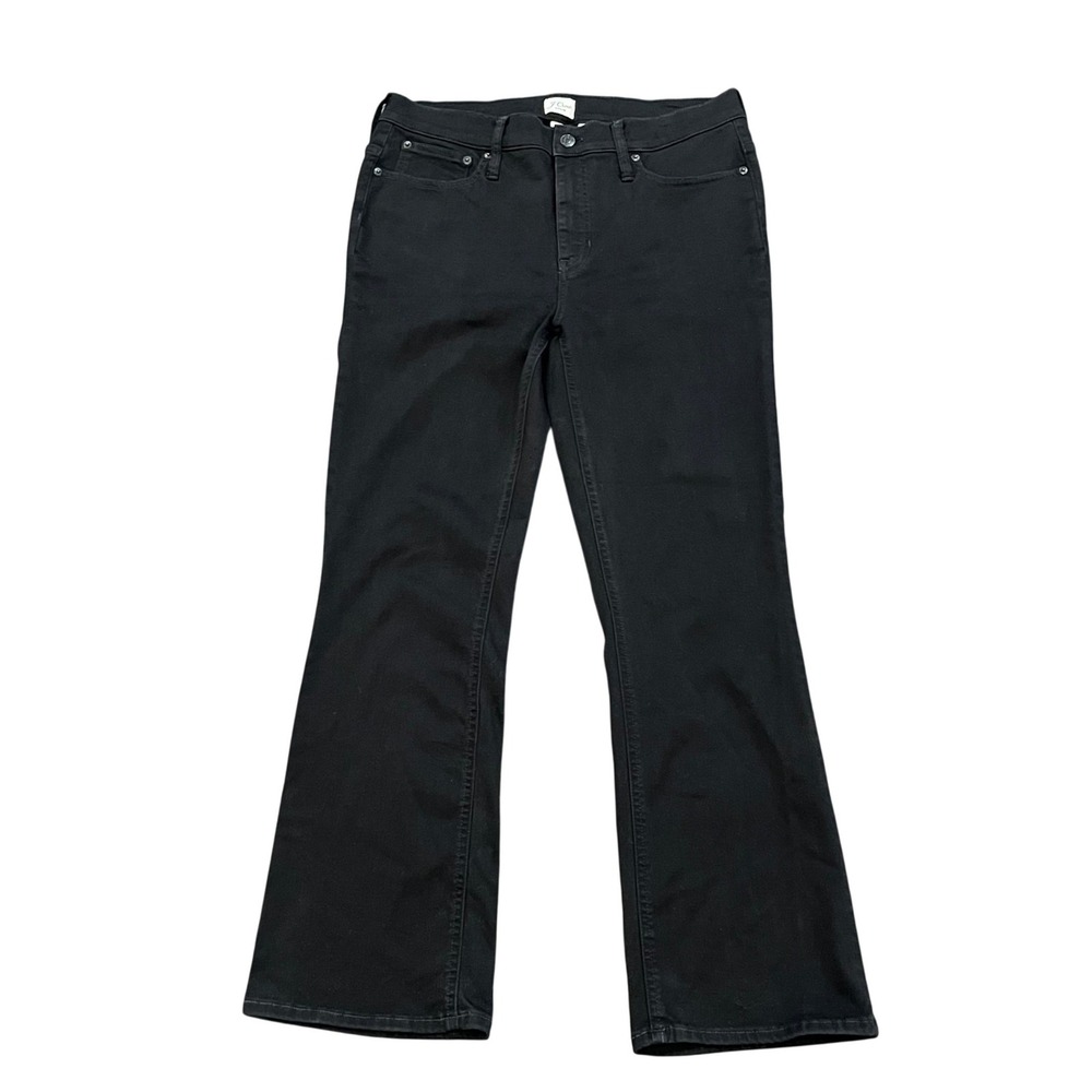 J. Crew 9" Billie Demi Boot Crop Jeans‎ Black Denim Women's 31 Tall Minimalist